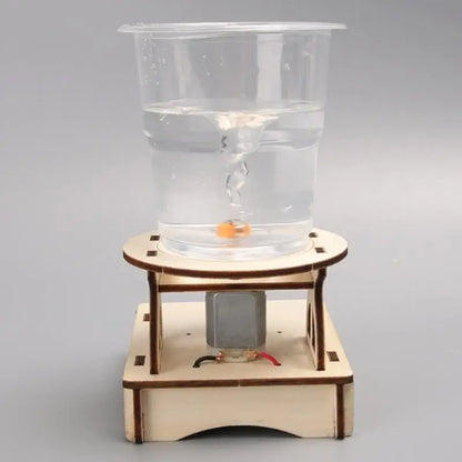 1 Set Water Tornado Swirl Maker Wooden Puzzle Novelty Science Experiment Project Gifts For Children DIY Electric Science Toys