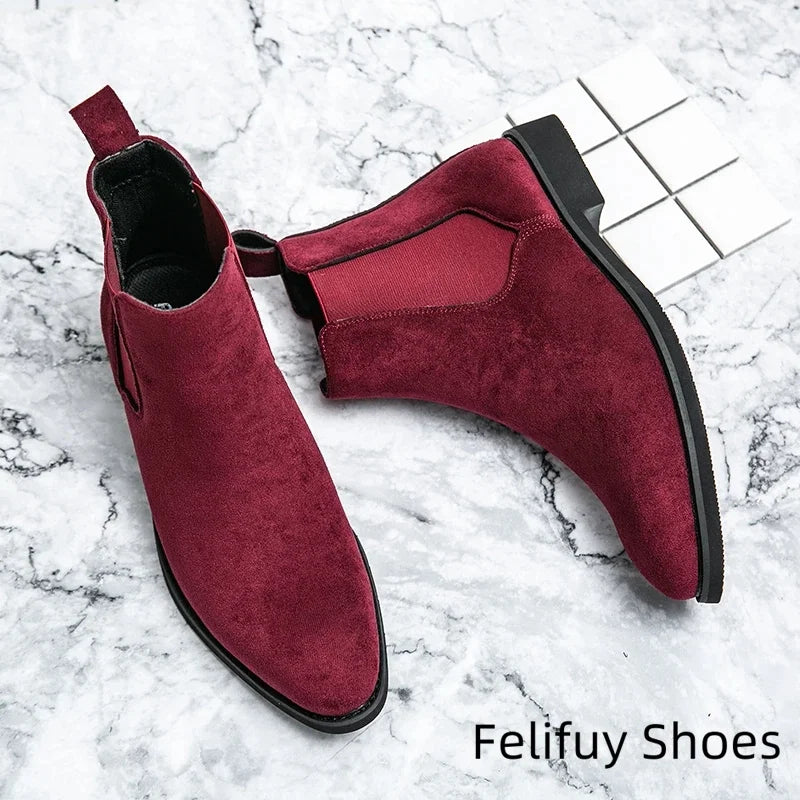Bottines Chelsea marron, noires et rouges pour homme, bottines de cowboy, faites à la main, pointures 38 à 46