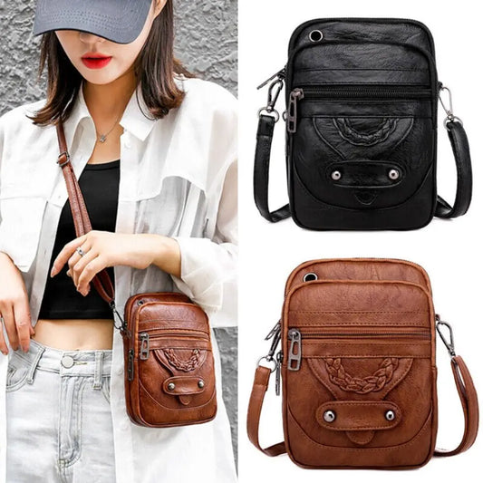 Multi-Functional Soft PU Leather Small Shoulder Bag for Women Vintage Crossbody Bag Cash Purse Cell Phone Bag