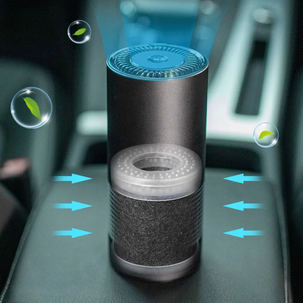 Purificateur d'air portable pour maison, voiture, purificateur d'air à ions négatifs pour la fumée, le pollen, désodorisant silencieux USB pour chambre, bureau, salon
