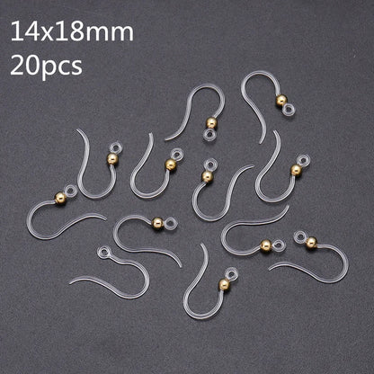 Louleur Crochets d'oreilles en résine transparente pour la fabrication de bijoux, boucles d'oreilles, base de crochet, accessoires de bricolage, vente en gros