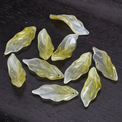 Lot de 10 pétales longs en forme de feuille, 34 x 12 mm, perles en verre de cristal faites à la main, pour la fabrication de bijoux, loisirs créatifs