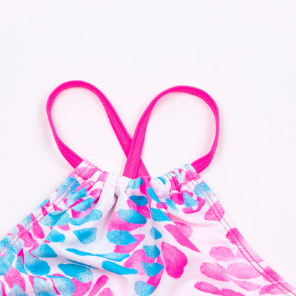 3-14 Years Flower Print Girls Kids Swimwear Summer Children Teen Students Two Pieces Swimsuit Kids Bikini Set Bathing Suit