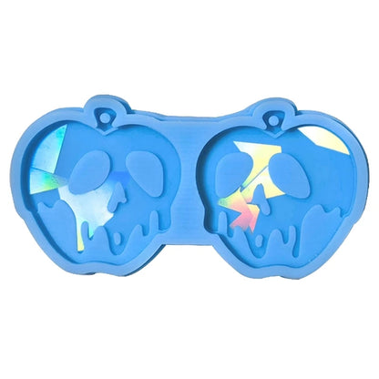 R3MC Light  Keychain Pendant Silicone Mold Skull Apples  Earrings Mold DIY Ornaments Mould for Birthday Gift