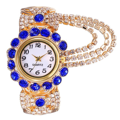 YIKAZE Diamond Rhinestone Luxury Women Quartz Wristwatch Fashion Ladies Alloy Steel Strap Casual Watches Clock Waterproof
