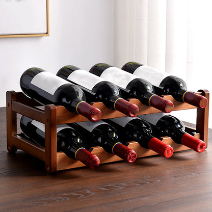 Wine Rack Wooden WineBottle Display Cabinet Holders Shelf Wine Showcases Countertop Wine Storage Rack Cellar Bar Accessories