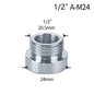 Water Faucet Coupler 1/2 To M16 M18 M20 M22 M24 M28 M32 Thread Connector Conversion Tap Adapter Fitting Bubbler Kitchen Bathroom