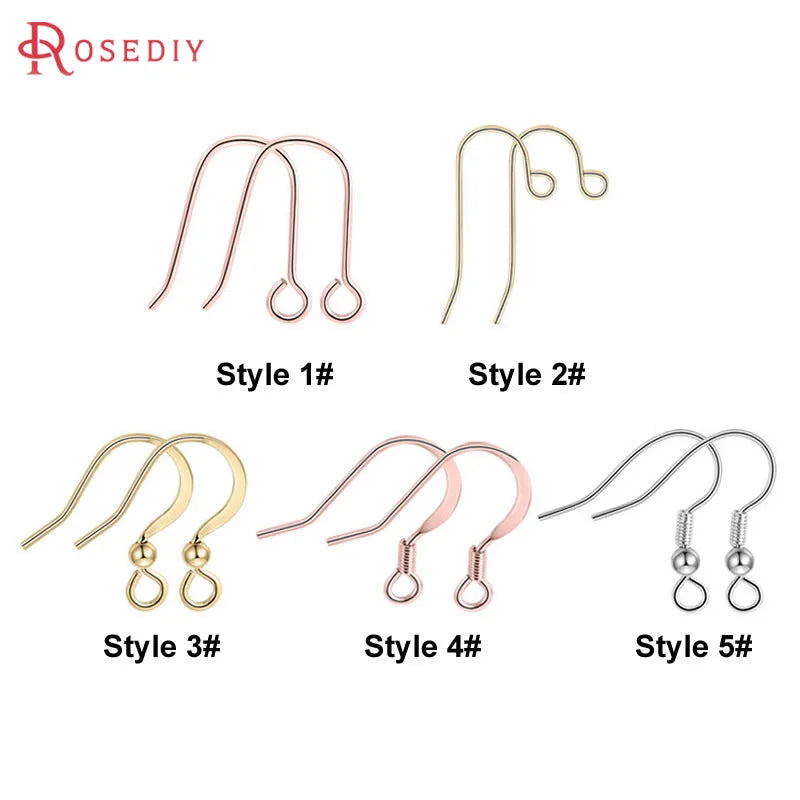 Crochets de boucles d'oreilles en laiton imitation rhodium couleur or 18 carats pour femmes, accessoires de bijoux à faire soi-même, vente en gros