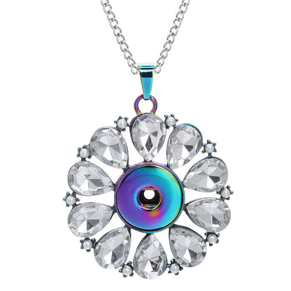 Three Color Snap Necklace Jewelry Simple Snap Pendant Necklace Fit 18mm Snaps Button Jewelry for Women Accessories ZG511