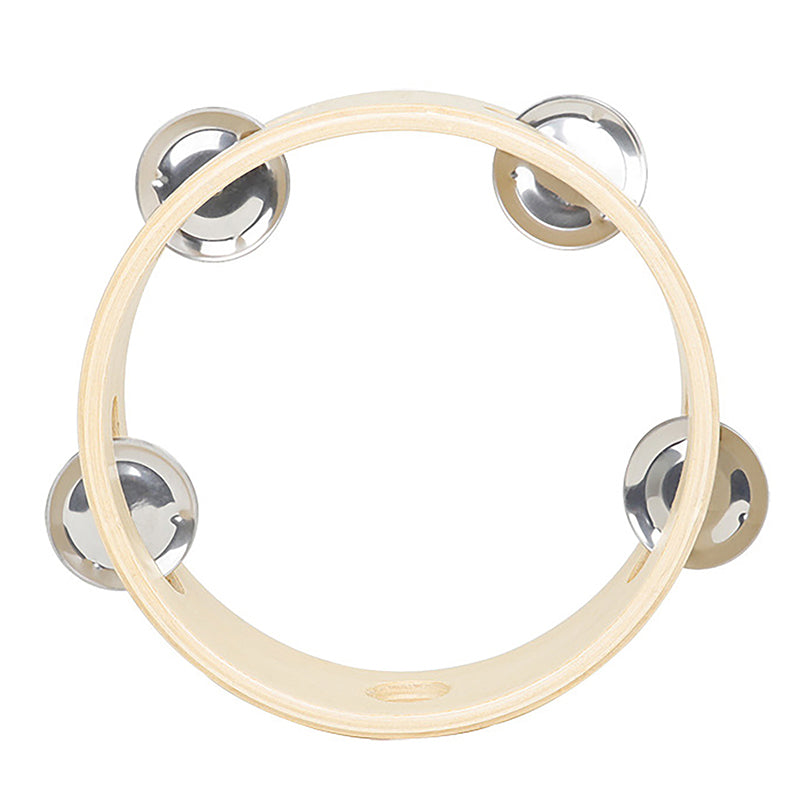 Tambourin à main en métal et bois de 15 cm, hochet à main, percussion, jeu de fête, jouet pour bébé, instrument de musique, cadeau pour enfants