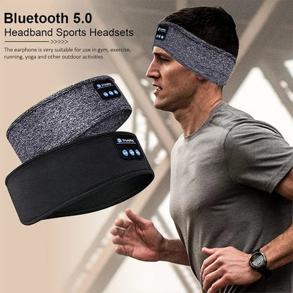 Masque de musique sans fil Bluetooth, bandeau de sport, casque anti-bruit, pour conversation, course, yoga, musique, casque de sommeil sans fil