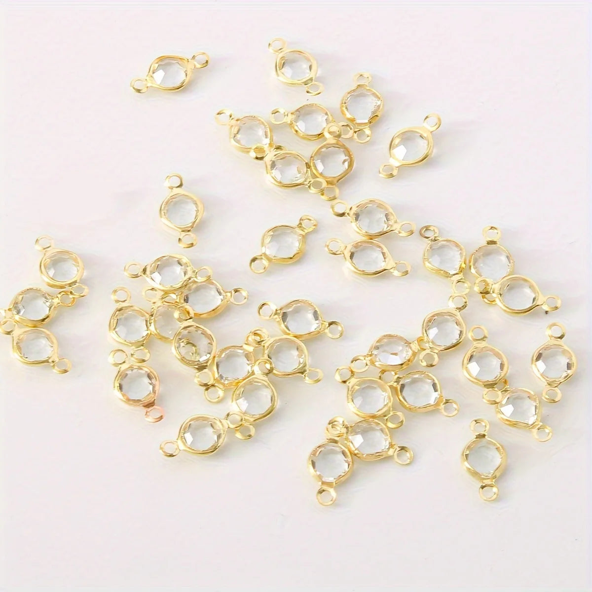 Lot de 40 pendentifs œil en verre transparent pour fabrication de bracelets, chaînes de pied, de taille et de colliers