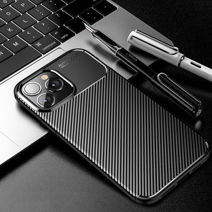 Carbon Fiber Patten Case For Apple iPhone 11 12 13 14 15 Pro Max 14 Plus Shockproof Soft TPU Case
