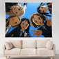 VIKAMA Anime Tapestry Sweet Fun Mvp Sisters & Cat Ears Maid & Electro Girls Ins Style Living Room Kawaii Decoration Game Room