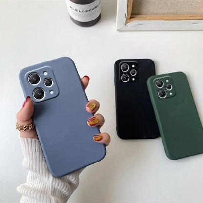 For Xiaomi Redmi 12 Case Cover Redmi 12 Capas Liquid Silicone Shockproof Back Bumper TPU Soft Case Redmi 9T 10 10C 12C 12 Fundas