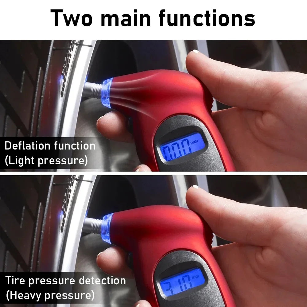 Mini manomètre numérique pour pneus de voiture, outil de diagnostic pour pneus de moto, écran LCD, jauge de pression des pneus, PSI, kPa