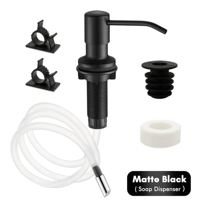 Stainless Steel Soap Dispenser Extension Tube Kit Kitchen Sink Liquid Soap Dispenser Bathroom Lotion Detergent Hand Press Pumps