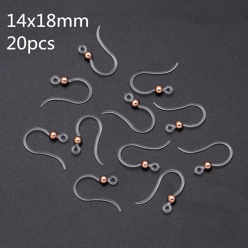 Louleur Crochets d'oreilles en résine transparente pour la fabrication de bijoux, boucles d'oreilles, base de crochet, accessoires de bricolage, vente en gros