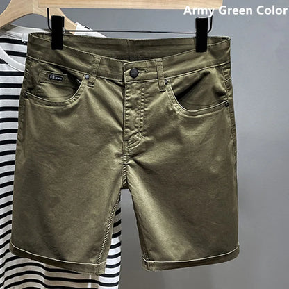 Cotton Shorts Men Summer Plus Size 46 44 42 40 Loose Thin Stretched Black Beige Students Blue Casual Half Trousers Streetwear