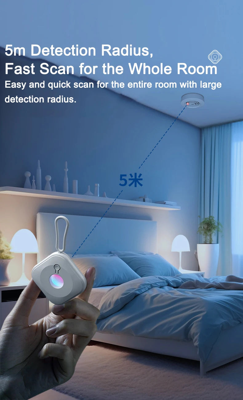 Détecteur de caméra infrarouge pour hôtel, scanner portable à sténopé, gadget de détection, protection anti-espionnage avec lumière LED