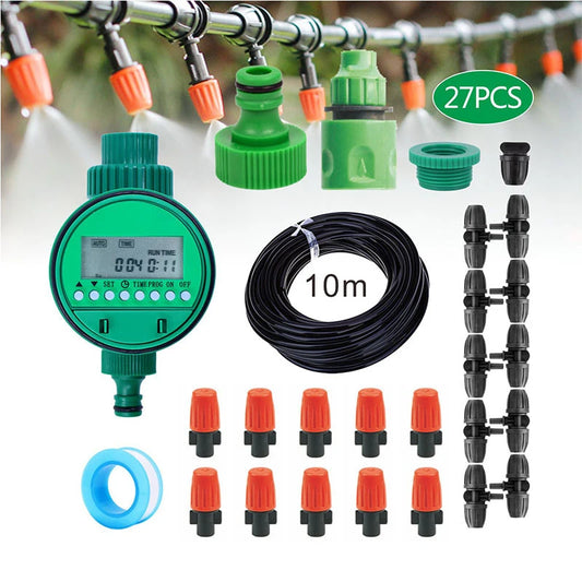 Minuterie d'arrosage avec écran LCD, système d'arrosage automatique de jardin, système d'irrigation goutte à goutte