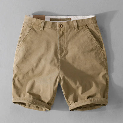 2025 Summer New Casual Cargo Cotton Shorts for Men Clothing Straight Big Pockets Solid Color Summer Pants FY7701
