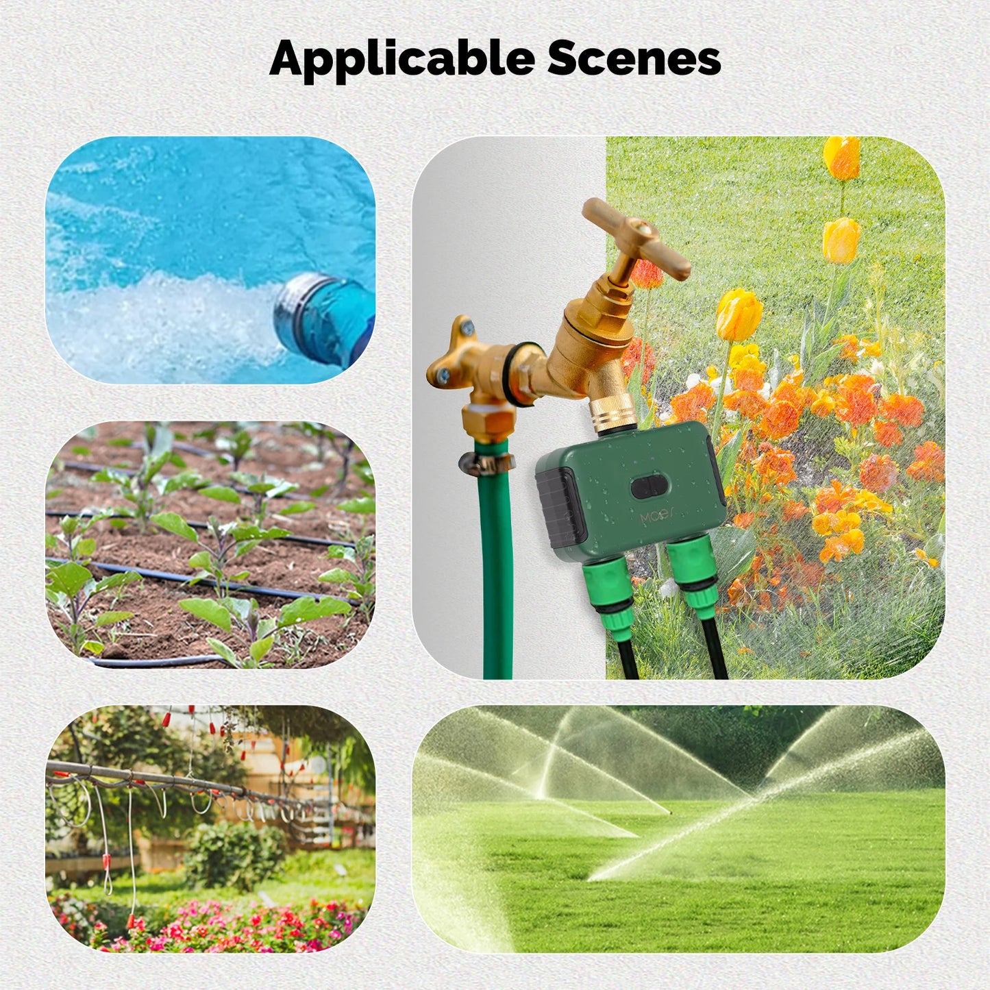 MOES Tuya Smart ZigBee 2-Outlet Water Timer Brass lnlet Sprinkler with Filter Programmable Irrigation Work With Alexa GoogleHome
