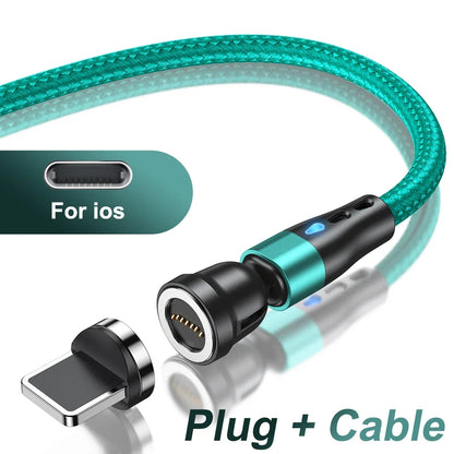 AUFU 5A Magnetic Cable 540 Rotate Fast Charging Magnetic USB Type C Cable For iPhone 14 Samsung Xiaomi Realme Mobile Phone Cable