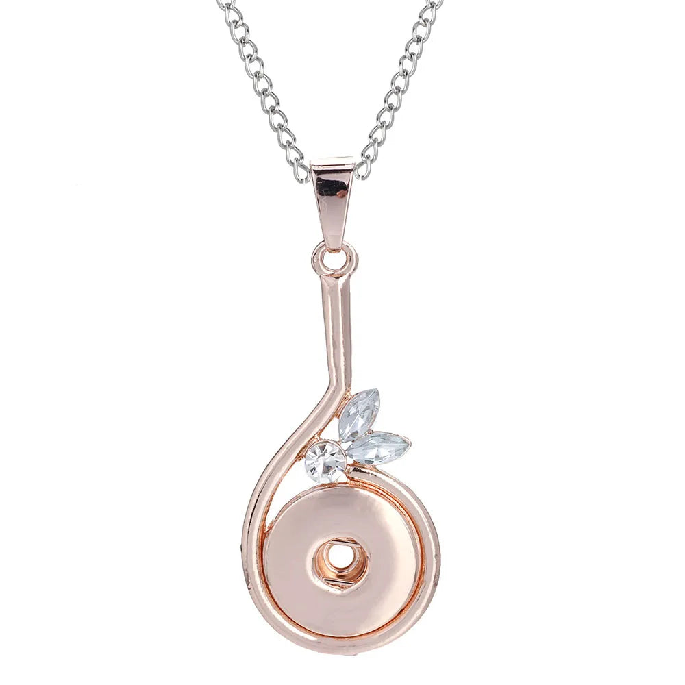 Three Color Snap Necklace Jewelry Simple Snap Pendant Necklace Fit 18mm Snaps Button Jewelry for Women Accessories ZG511