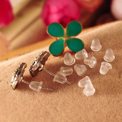 Lot de 500/2000 bouchons d'oreilles en silicone transparents, anti-chute, accessoires pour boucles d'oreilles