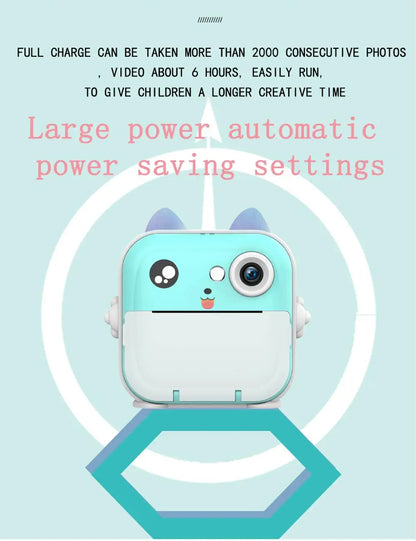 Children Kids Camera Instant Print Mini Digital Video Camera 1080P HD Screen Outdoor Kids Toy Print Thermal Paper Boy Girl Gift