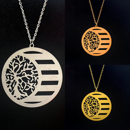 Custom Family Names Necklace Stainless Steel Personalized Name Pendant Tree Of Life 1-5 Names Birthstone For Women Birthday Gift