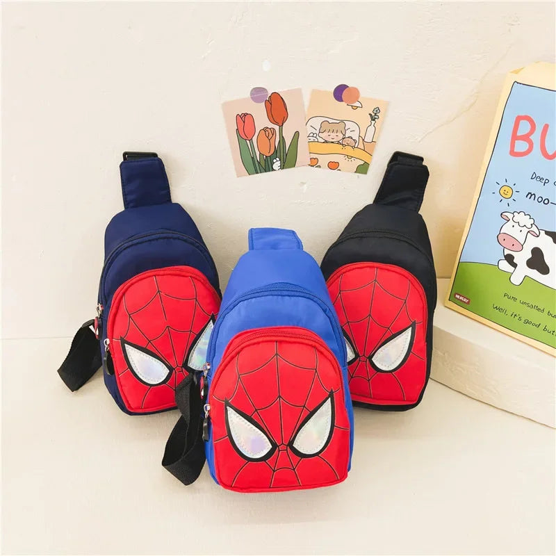 Sac bandoulière Marvel Spiderman pour enfants, sac de rangement réglable, sac à bandoulière Kawaii imprimé BD, sac de voyage léger, cadeau