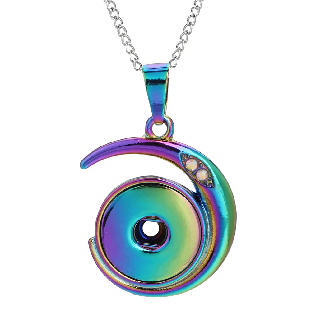 Three Color Snap Necklace Jewelry Simple Snap Pendant Necklace Fit 18mm Snaps Button Jewelry for Women Accessories ZG511