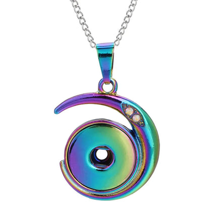 Three Color Snap Necklace Jewelry Simple Snap Pendant Necklace Fit 18mm Snaps Button Jewelry for Women Accessories ZG511