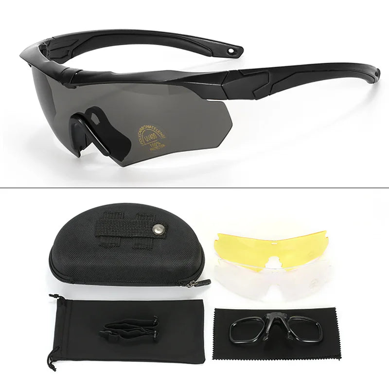 Lunettes de protection CS Airsoft coupe-vent, verres HD à 3 lentilles, pour motocross, alpinisme, sécurité