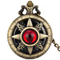 Exquisite Emerald-green Stone Bronze Case Quartz Pocket Watch Simple White Dial Chain Clock Necklace Pendant Watch for Men Women