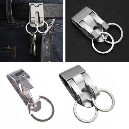 Stainless Steel Keyring Security Clip On Heavy Duty Belt for Key Clip Belt Keychain 2 Detachable Keyrings Belt for Key Holder
