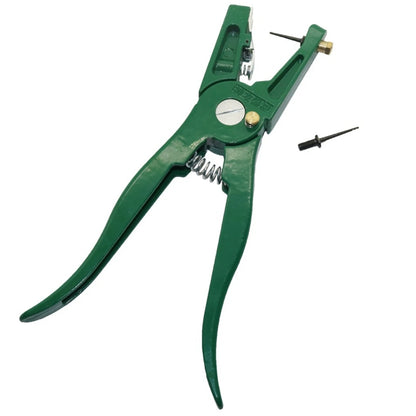 Sheep Cattle Aluminum Alloy Ear Tag Pliers Automatic Locking Buckle Ear Label Pliers 2 Needles Livestock Equipment Green/Purple