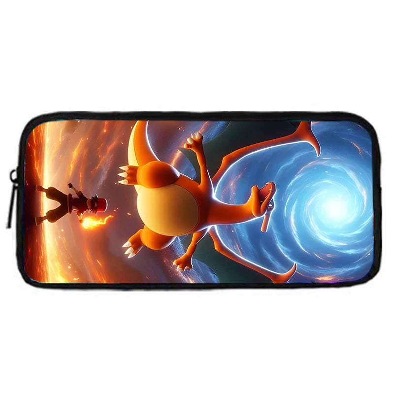 Child School Cute Anime Charizards Backpack with Lunch Bags ,Pencil Bags ,School Bags for Boys Girls Best Gift