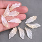 Lot de 10 pétales longs en forme de feuille, 34 x 12 mm, perles en verre de cristal faites à la main, pour la fabrication de bijoux, loisirs créatifs