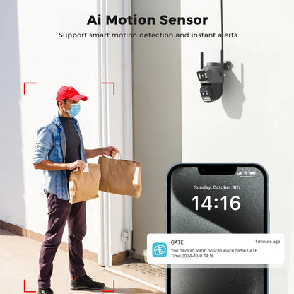 BESDER 12MP Wifi Camera Outdoor Dual Screen 10X Digital Zoom CCTV Video Surveillance Cam PTZ 15MP Security IP Camera O-Kam Pro