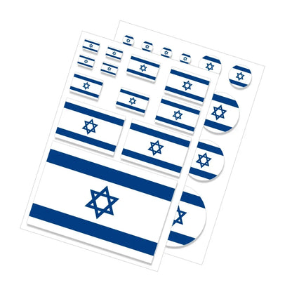 Various Size Israeli Flag Stickers Graphics Israel Flags Decor for Laptop Phone Kitchen Bedroom Wraps Cars Window Bumper Sticker