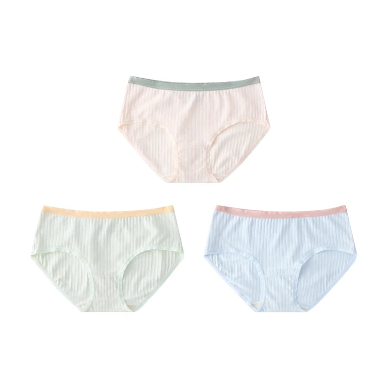 SUJIIN 3Pcs/Lot Women's Cotton Underwear Seamless Mid-waist Panties for Women Invisible Breathable Comfortable Briefs Lady XN001