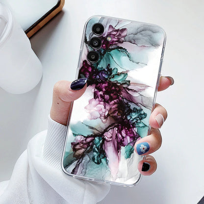 For Samsung Galaxy S23 FE Case Flowers Soft Silicone Back Case for Samsung S 23 FE Phone Cover S 23FE Coque Funda Transparent