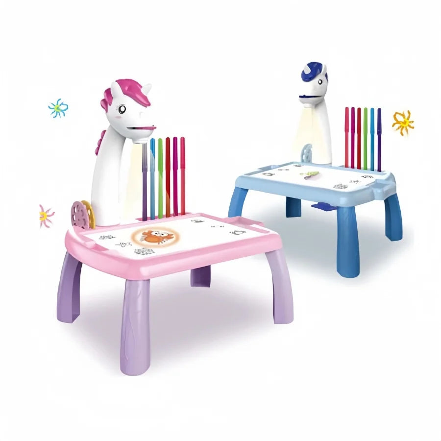 Planche à dessin de projection licorne pour enfants, 1 pièce, planche à dessin pour l'éveil de la petite enfance, peinture, graffiti, jouets pour tout-petits