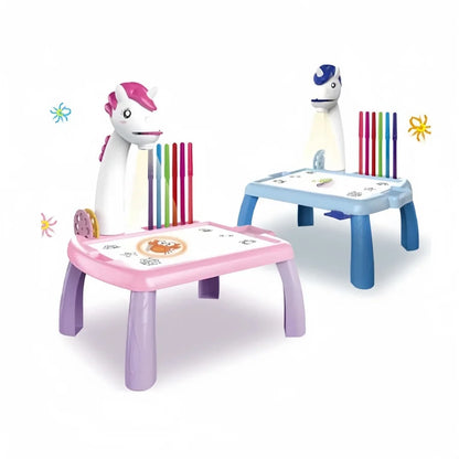Planche à dessin de projection licorne pour enfants, 1 pièce, planche à dessin pour l'éveil de la petite enfance, peinture, graffiti, jouets pour tout-petits