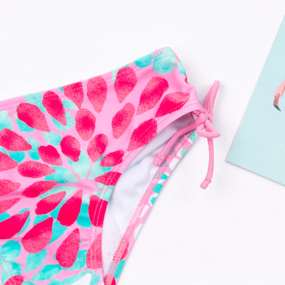 3-14 Years Flower Print Girls Kids Swimwear Summer Children Teen Students Two Pieces Swimsuit Kids Bikini Set Bathing Suit