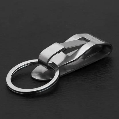 Stainless Steel Keyring Security Clip On Heavy Duty Belt for Key Clip Belt Keychain 2 Detachable Keyrings Belt for Key Holder