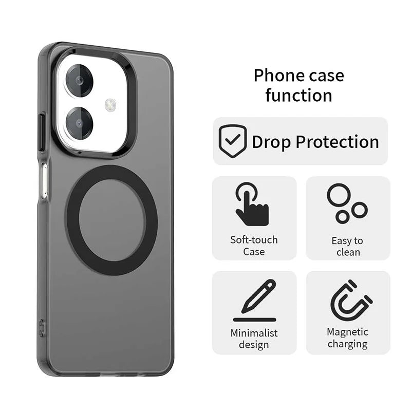 Candy Color For Magsafe Wireless Charge Magnetic Case For OPPO A3 Pro A3X A3 A60 Shockproof Soft Cover Funda For OPPO A60 Cover